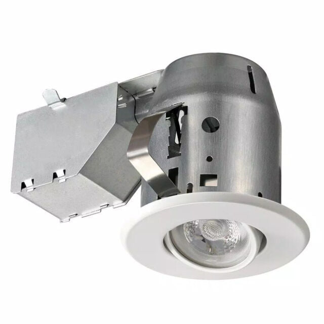 6X Globe Electric Swivel Round Trim Recessed Lighting Kit White 3 90679