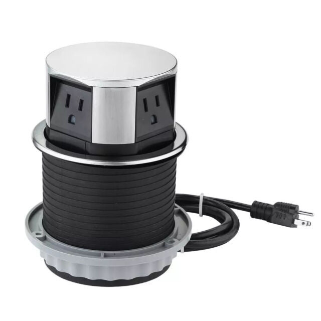 Link2Home Space Saver Pop Up-Outlet, 3 Power Outlets 15 Amp, 2 USB Ports 2.4 Amp